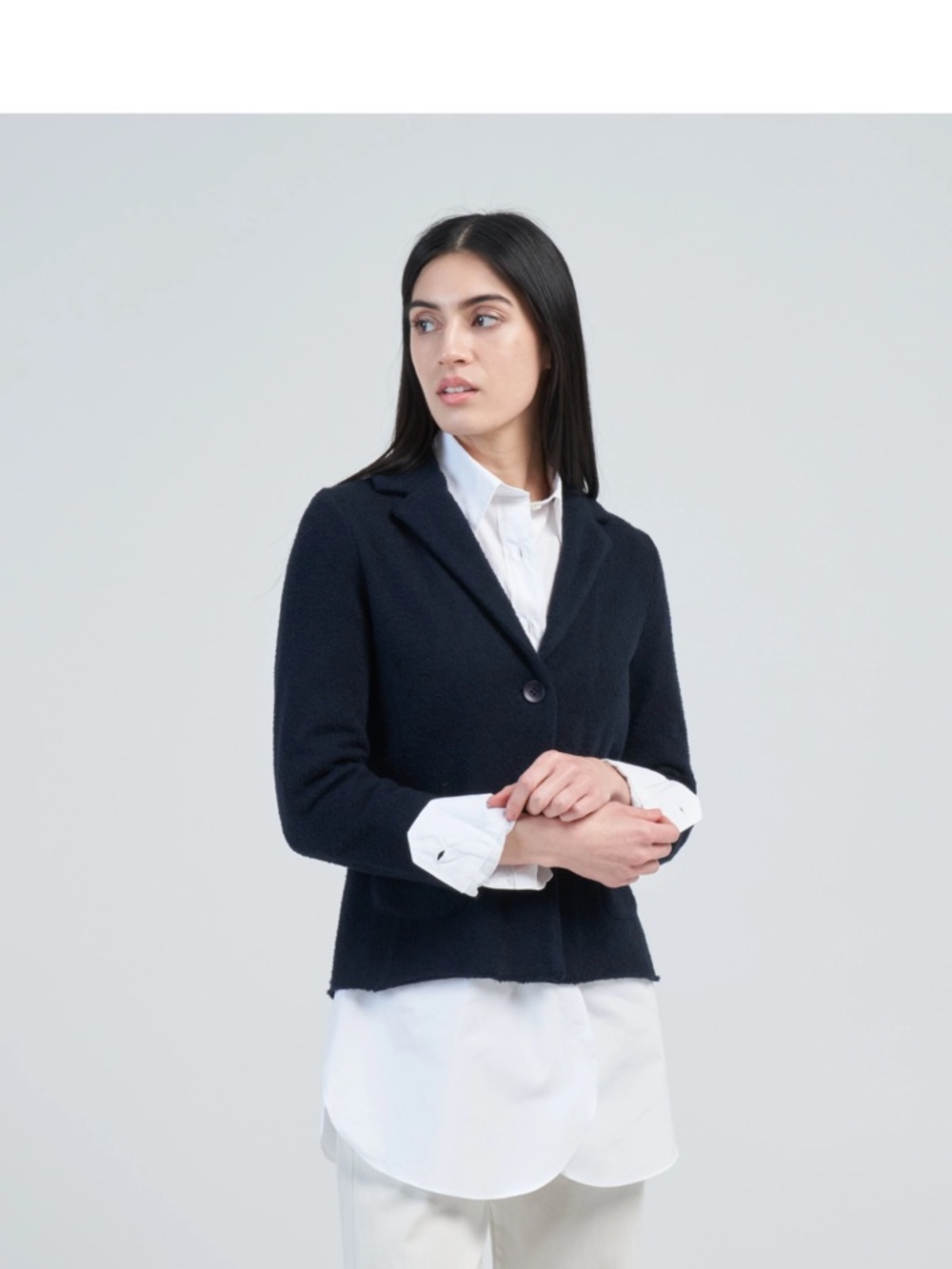 Lamberto Losani Luxury Knit Black Single Breasted Blazer